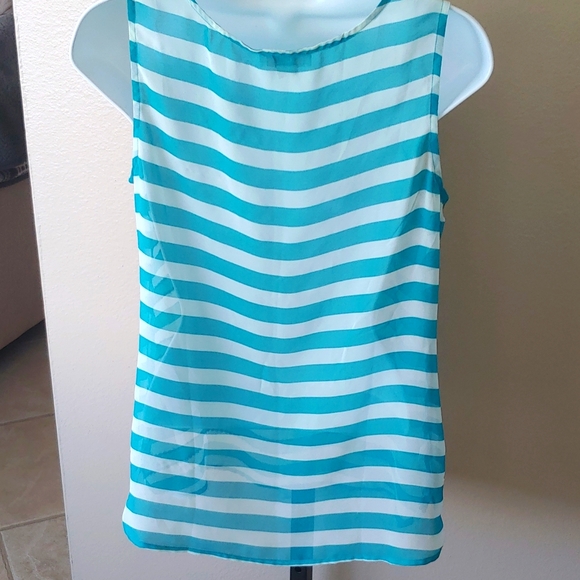 ☀SALE 4 for$20                        Loft Turquoise and White SequinTank - Picture 3 of 3